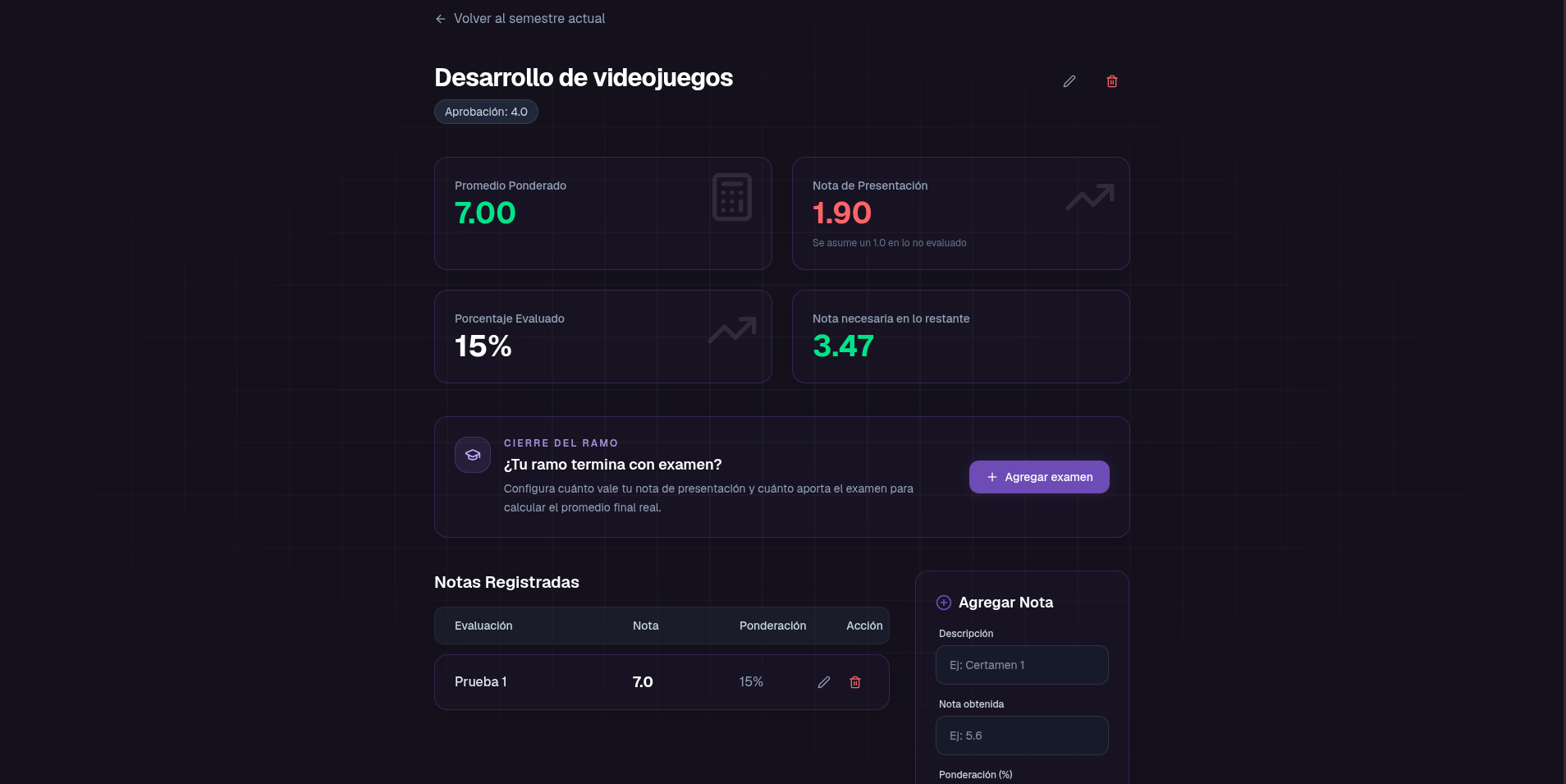Captura 3 del proyecto Semestre Zen